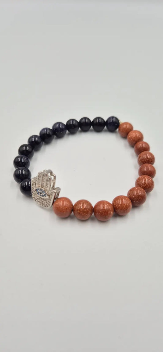 Brown & Dark Goldstone Bracelet