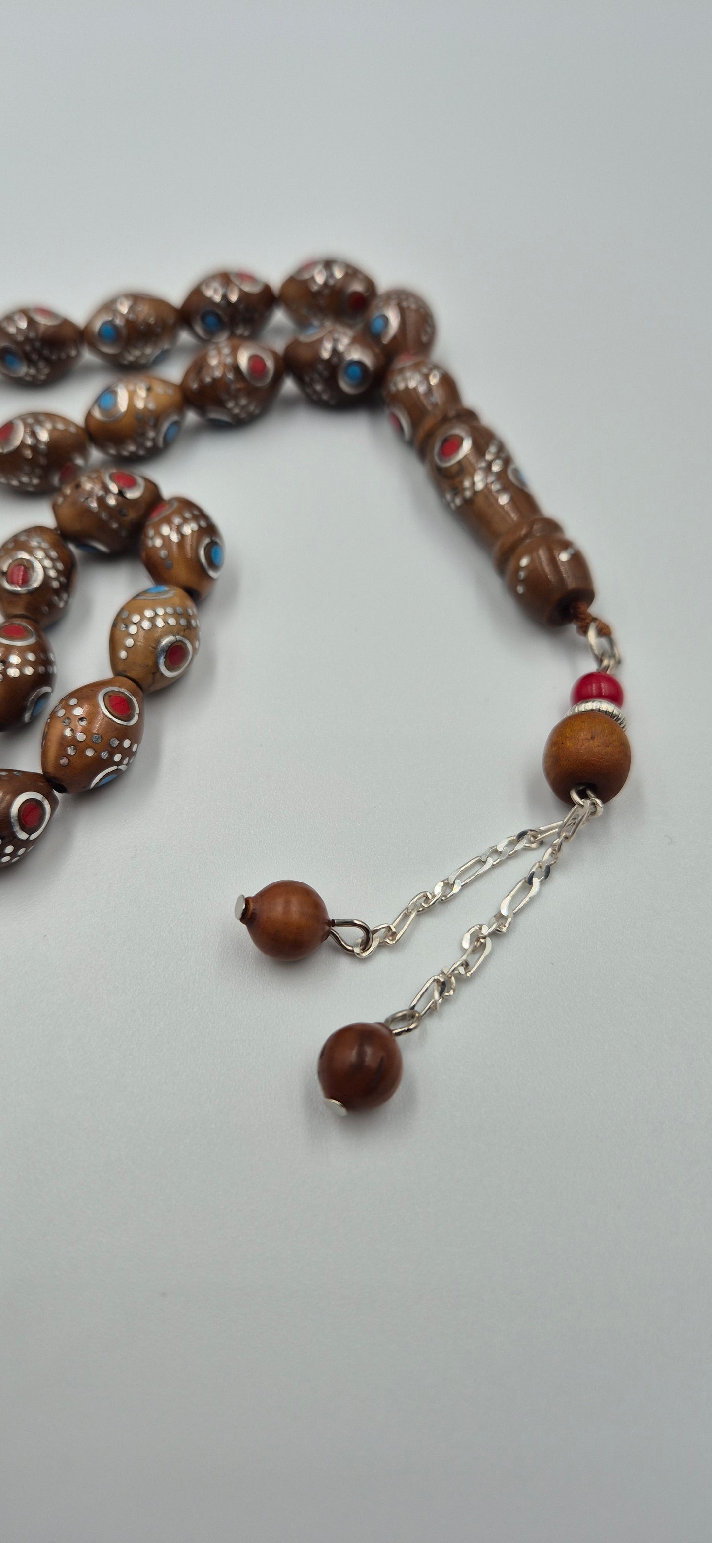 Silver Crafted Narjil - 33 Beads Mesbah