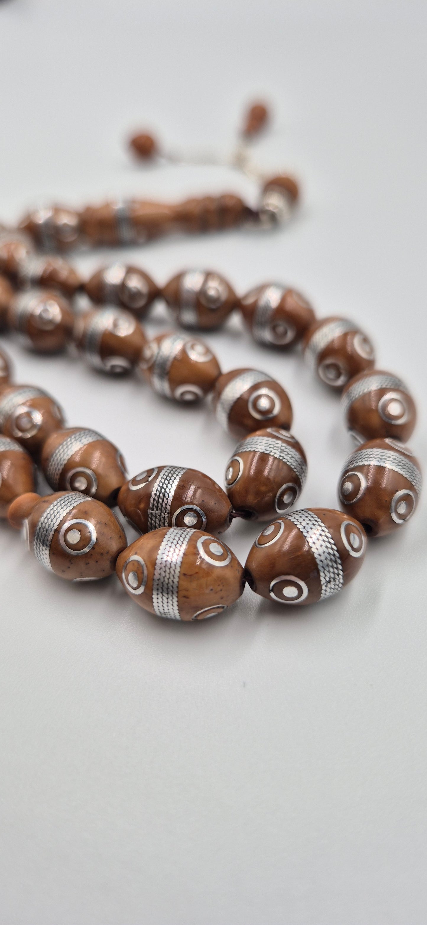 Silver Orbit Narjil - 33 Beads Mesbah