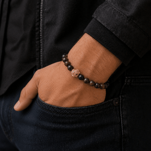 Bloodstone bracelet, worn and shown from above — buy bloodstone bracelet UAE
