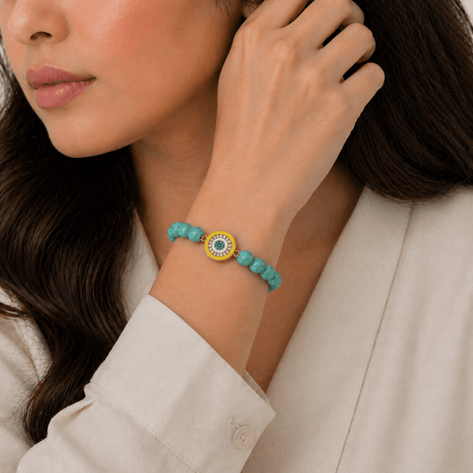 Fairouz Turquoise bracelet, worn on the wrist — buy fairouz turquoise bracelet UAE