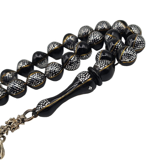 Metalic Black Kuka Silver & Copper Crafted Mesbah