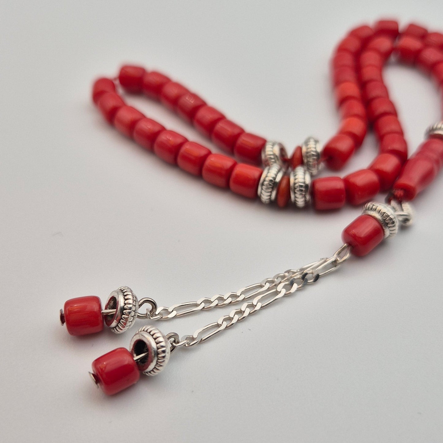 Laseric Coral Silver Chain - Atiq and Jade