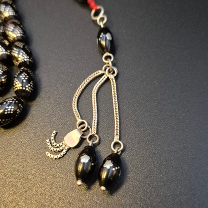 The Triad Yeser Patterns Silver Crafted - 33 Beads