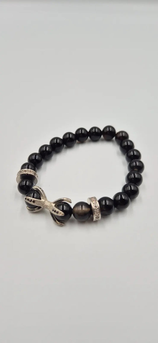 Black Agate Stone Bracelet
