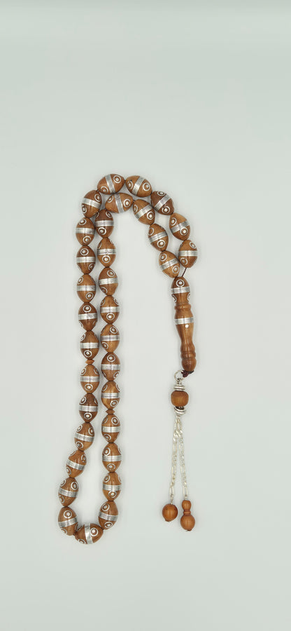 Silver Orbit Narjil - 33 Beads Mesbah