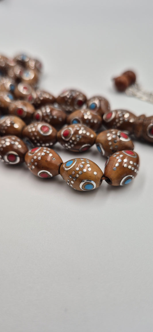 Silver Crafted Narjil - 33 Beads Mesbah