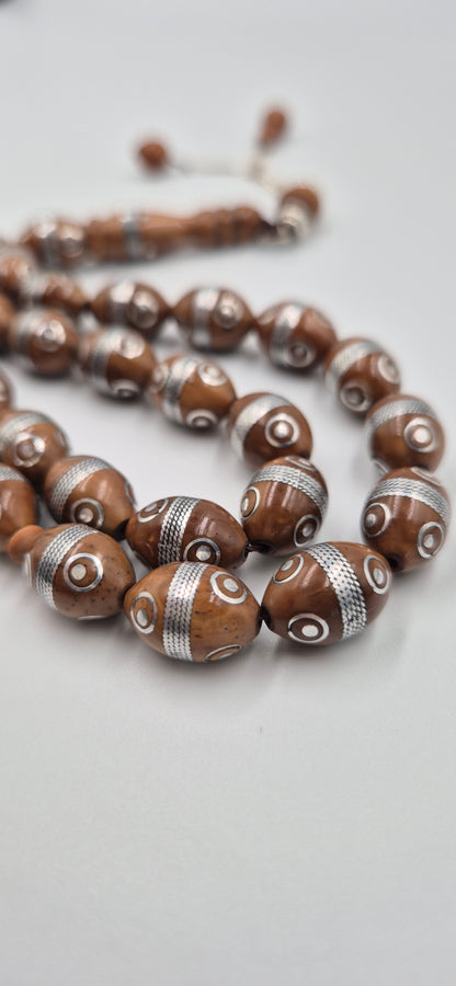 Silver Orbit Narjil - 33 Beads Mesbah