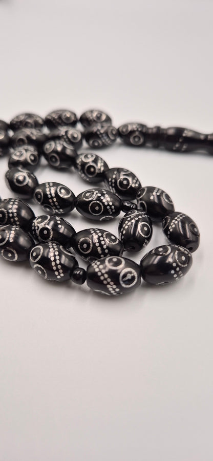 Black Kuka Silver Crafted - 33 Beads Mesbah
