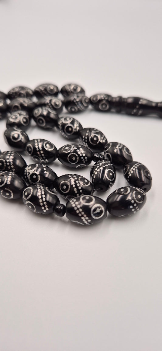 Black Kuka Silver Crafted - 33 Beads Mesbah