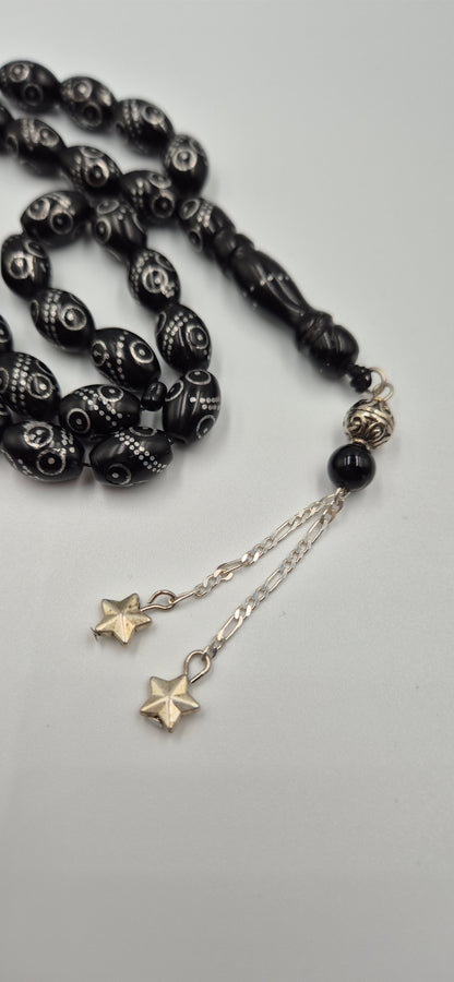 Black Kuka Silver Crafted - 33 Beads Mesbah