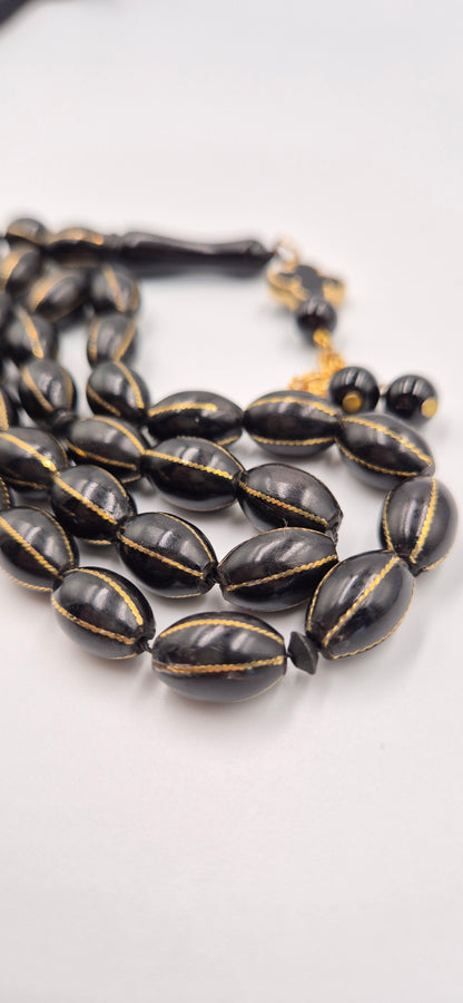 Metalic Black Kuka Copper Crafted - 33 Beads Mesbah