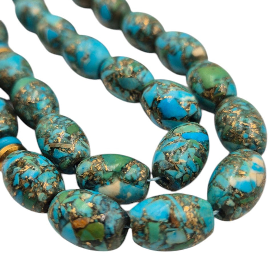 Captivating Azure Essence: A mesmerizing display of vibrant turquoise hues, reminiscent of deep ocean waters, evoking a sense of immediate calm and regal beauty crafted with golden copper and set of silver gold coated.

A celebrated talisman for those born in December, this Fairouz Mesbah resonates deeply with the Sagittarius spirit, offering a grounding energy that encourages truth and safeguards the traveler