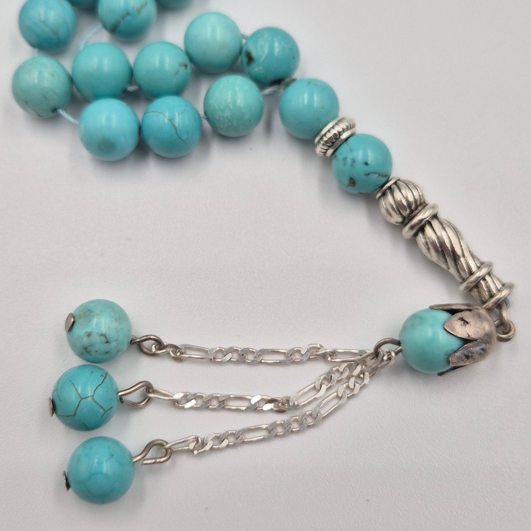 Captivating Azure Essence: A mesmerizing display of vibrant turquoise hues, reminiscent of deep ocean waters, evoking a sense of immediate calm and regal beauty crafted with golden copper and set of silver gold coated.

A celebrated talisman for those born in December, this Fairouz Mesbah resonates deeply with the Sagittarius spirit, offering a grounding energy that encourages truth and safeguards the traveler