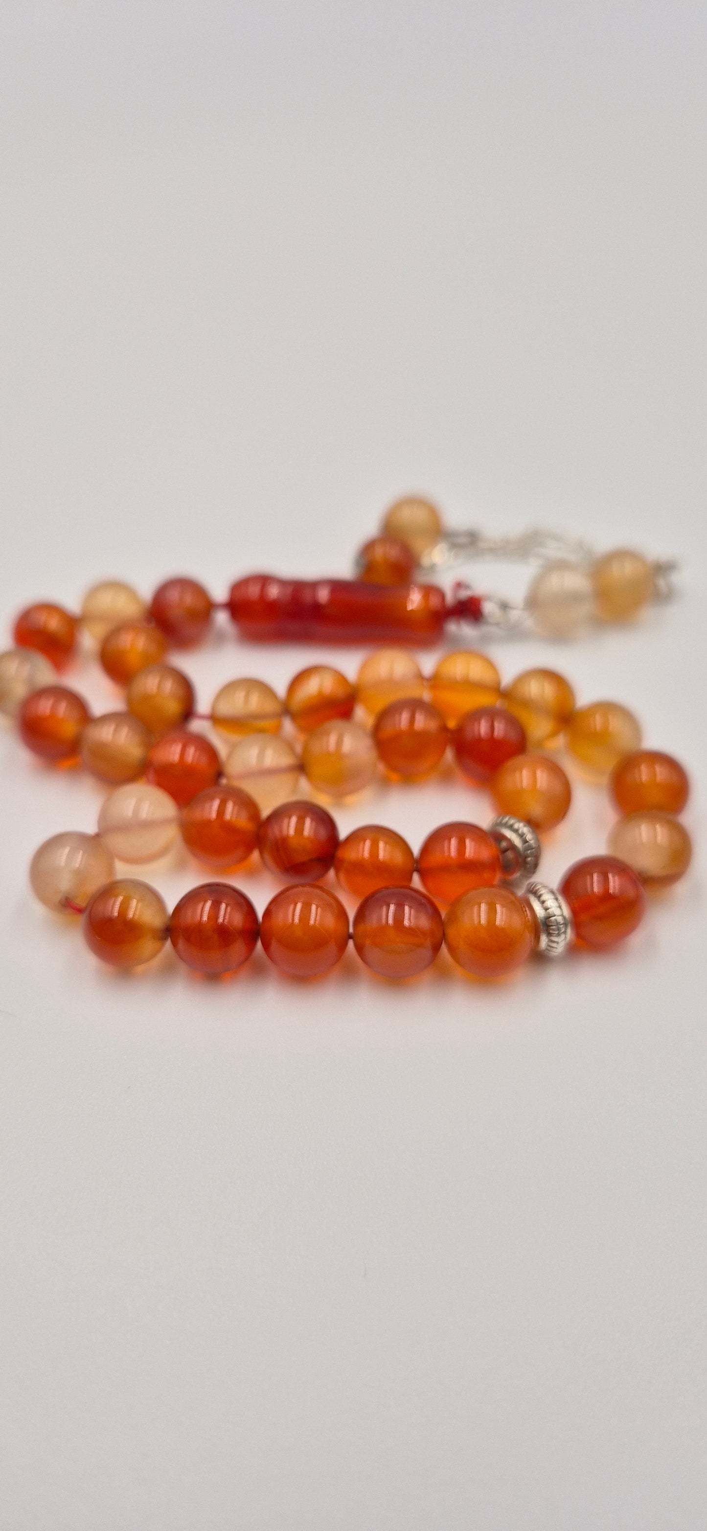 Orange Agate - 33 Beads Mesbah