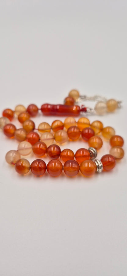 Orange Agate - 33 Beads Mesbah