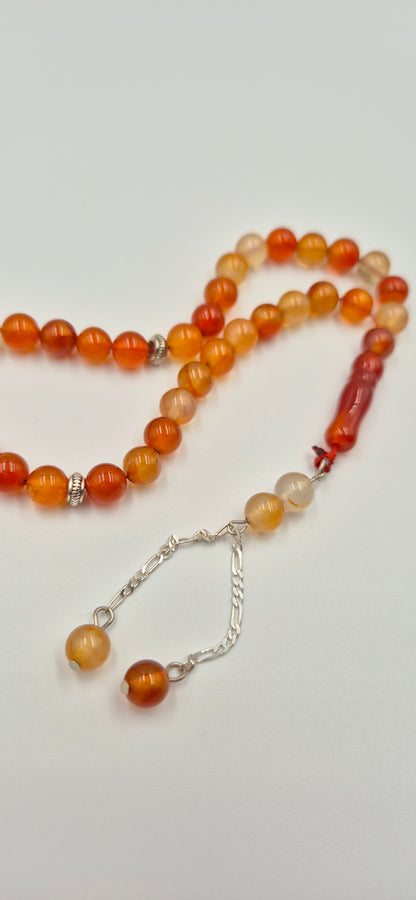 Orange Agate - 33 Beads Mesbah