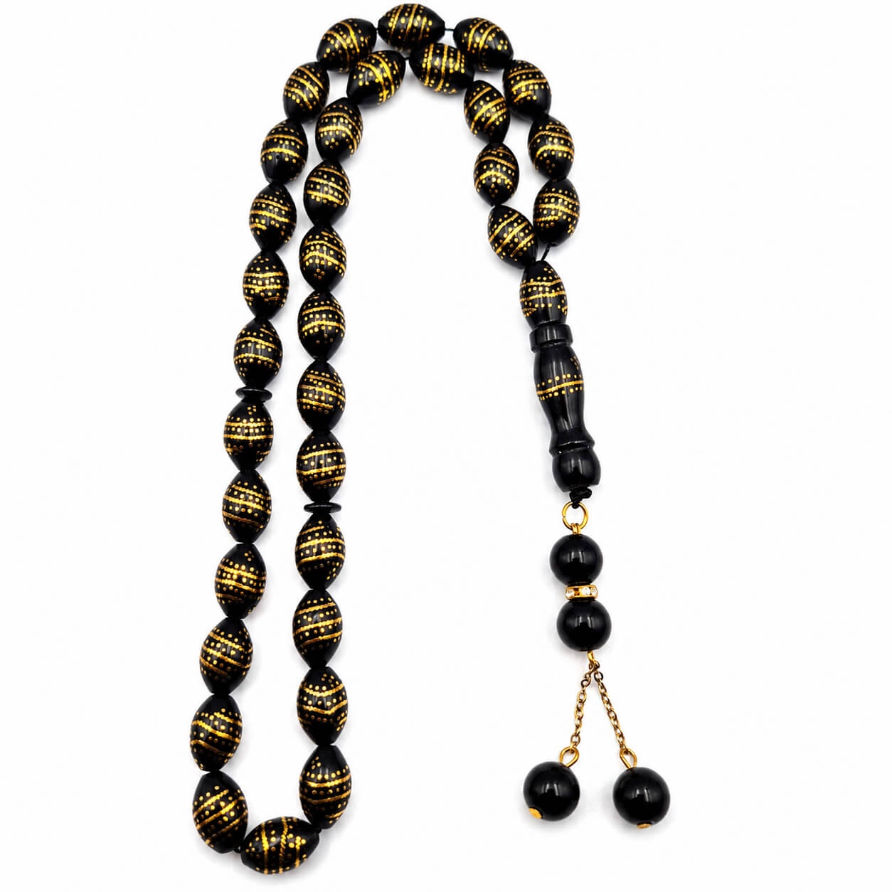Orbit Kuka sibha 33 beads with dense copper orbit inlay — AtiQ & Jade Dubai