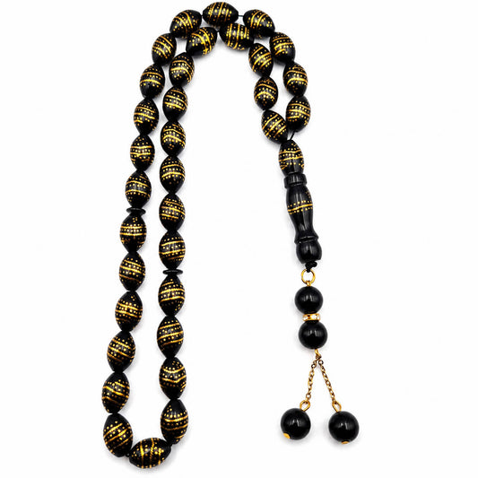 Orbit Kuka sibha 33 beads with dense copper orbit inlay — AtiQ & Jade Dubai