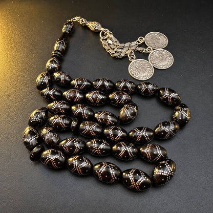 handmade black yeser mesbaha beads. UAE & Dubai.