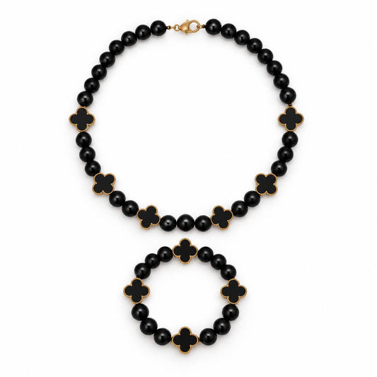 Black Agate gemstone jewellery necklace bracelet