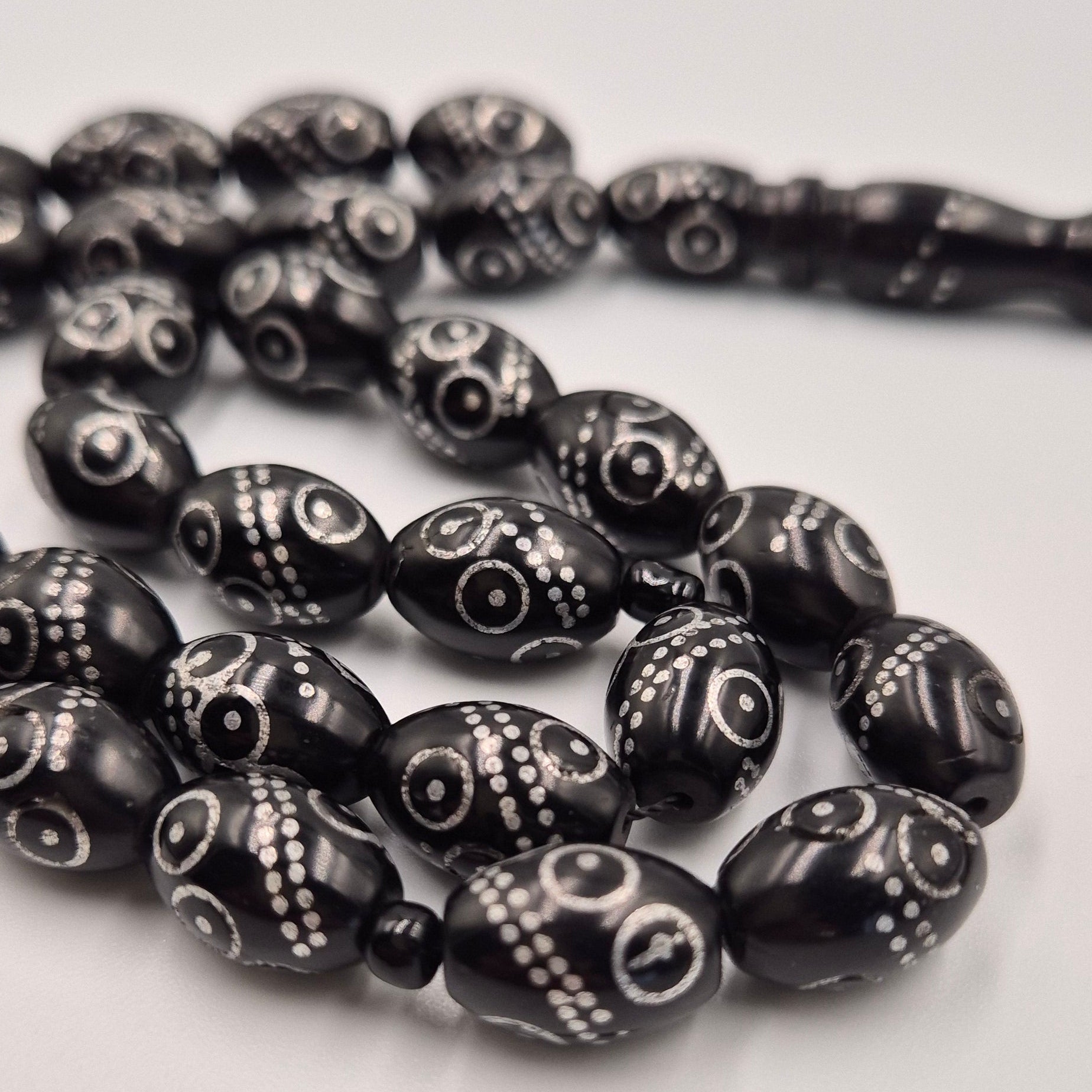 Black beaded mesbah with silver crafts