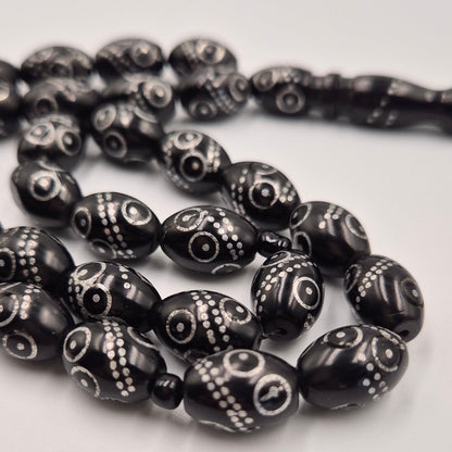 Black beaded mesbah with silver crafts
