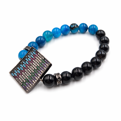 Black blue agate bracelet
