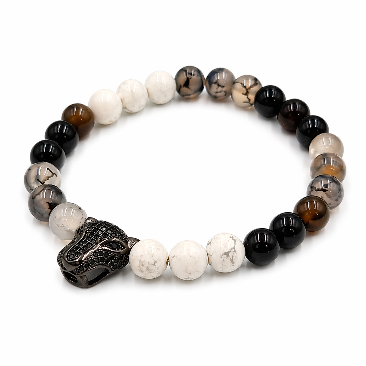 Black & White Agate Stone Bracelet