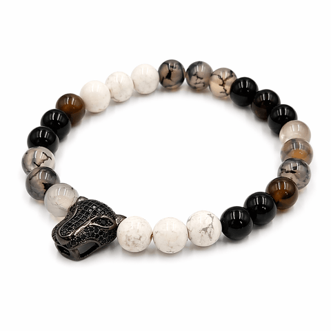 Black and White Agate beaded gemstone bracelet Abu Dhabi