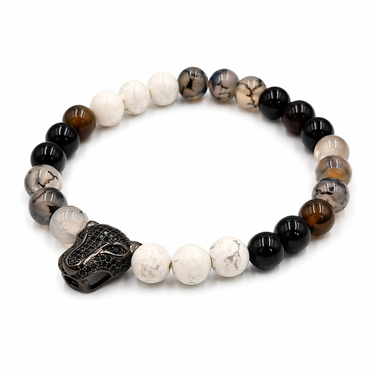 Black & White Agate Stone Bracelet