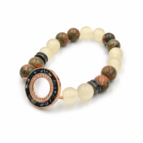 Bloodstone and Green Agate beaded gemstone bracelet Dubai