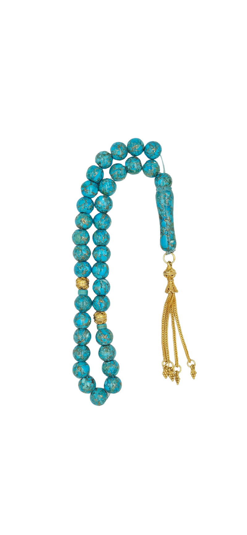Turquois light blue fairouz tesbih AtiQ and Jade 