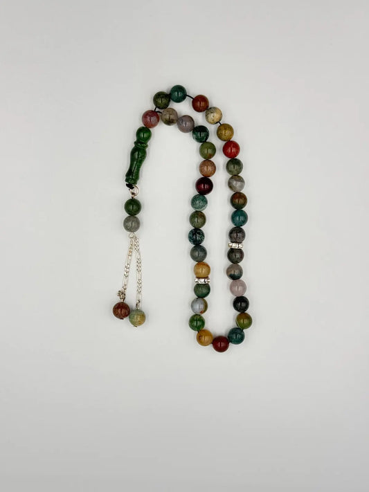 Green Agate - 33 Beads Mesbah
