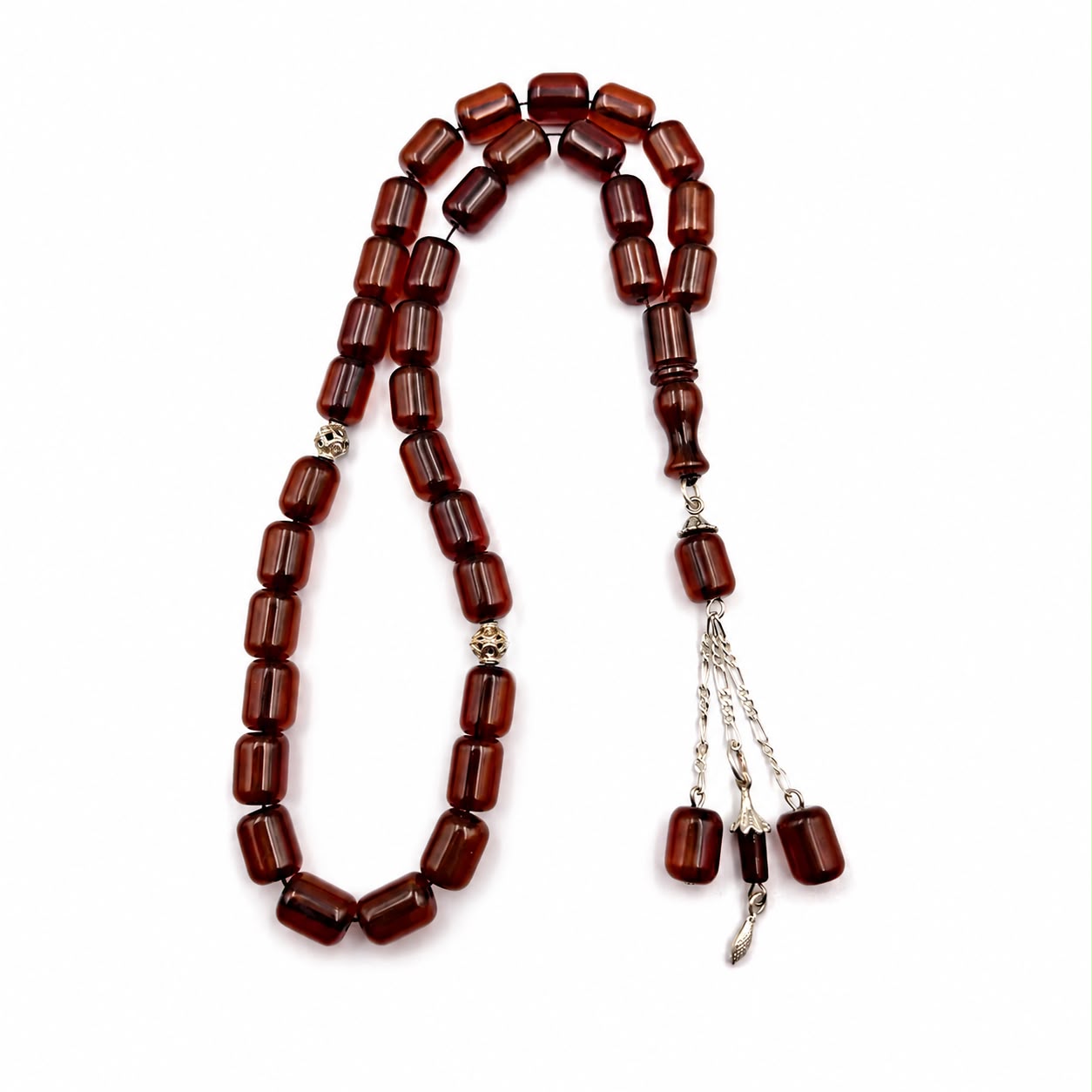 Ghazal Blood-Tone Miski tasbih 33 beads with deep red beads — AtiQ & Jade Dubai