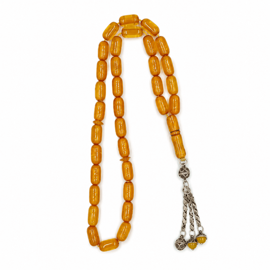 Czech Miski misbaha 33 beads with amber-toned beads — AtiQ & Jade Dubai
