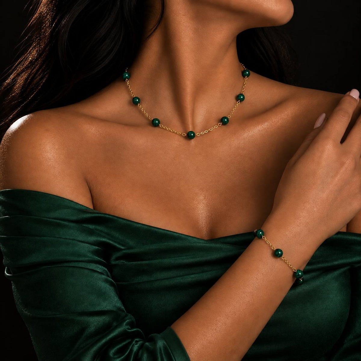 elegant green malachite jewellery fashion women wear