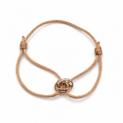 Trilogy Three-Ring adjustable cord bracelet, the three interlocking ring tones together — everyday bracelet Dubai