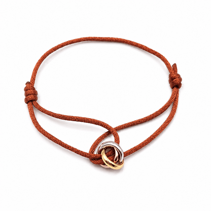 Trilogy Three-Ring adjustable cord bracelet, the three interlocking ring tones together — fashion accessory Dubai