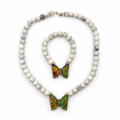 white stone necklace bracelet - UAE