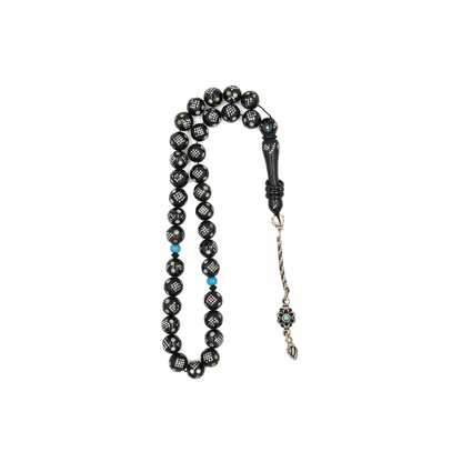 Black Kuka Silver & Fairouz Crafted Mesbah
